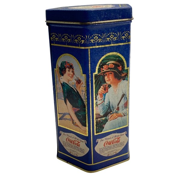 Vintage 1993 Coca-Cola Decorative Tin With 1920s Style Coca-Cola Ads - Picture 2 of 7
